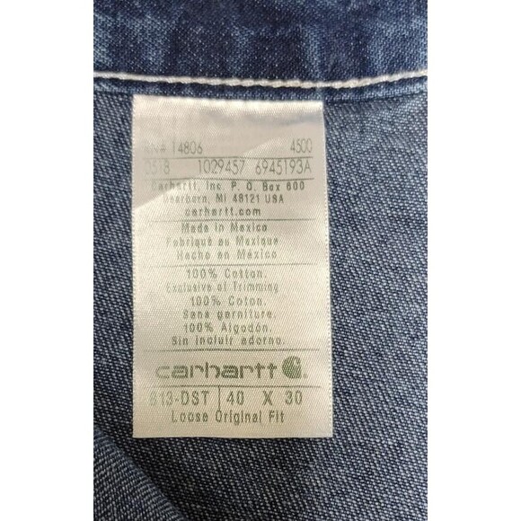 Carhartt Loose Original Fit Carpenter Jeans Sz 40x30 Denim Workwear - Picture 4 of 9